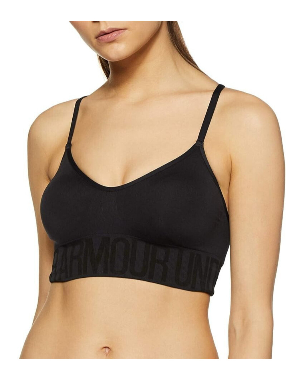Under Armour Women's Seamless Sports Bra S Small Black Fitted Removable Pads